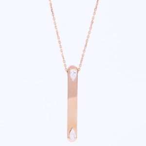 18K PINK GOLD NECKLACE WITH WHITE DIAMOND