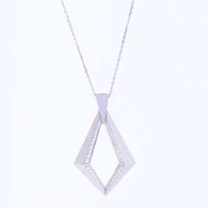 18K WHITE GOLD NECKLACE WITH WHITE DIAMOND