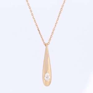 18K YELLOW GOLD NECKLACE WITH WHITE DIAMOND
