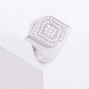 18K WHITE GOLD RING WITH WHITE DIAMOND