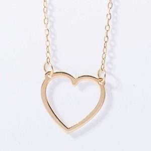 18K YELLOW GOLD HEART NECKLACE
