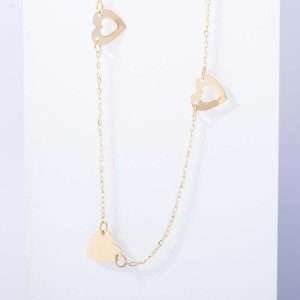 18K YELLOW GOLD HEART CHOCKER