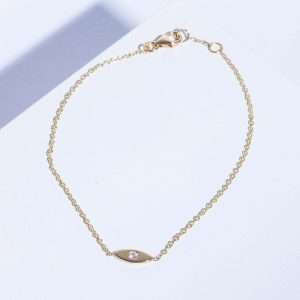 18K YELLOW GOLD EYE BRACELET WITH WHITE DIAMOND
