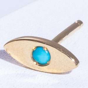 18K YELLOW GOLD EYE PIERCING WITH TURQUOISE