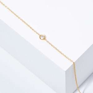 18K YELLOW GOLD DOT BRACELET WITH WHITE DIAMOND