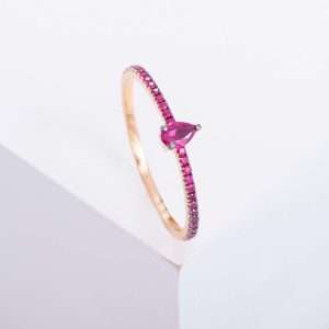 18K PINK GOLD RING WITH RUBY