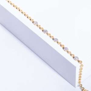 18K YELLOW GOLD BRACELET WITH WHITE DIAMOND
