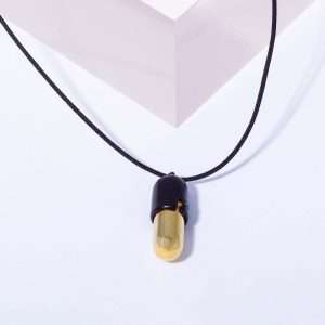 BLACK AND YELLOW COLOR CAPSULE PENDANT