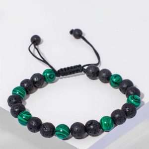 MAN BRACELET WITH MALACHITE STONE
