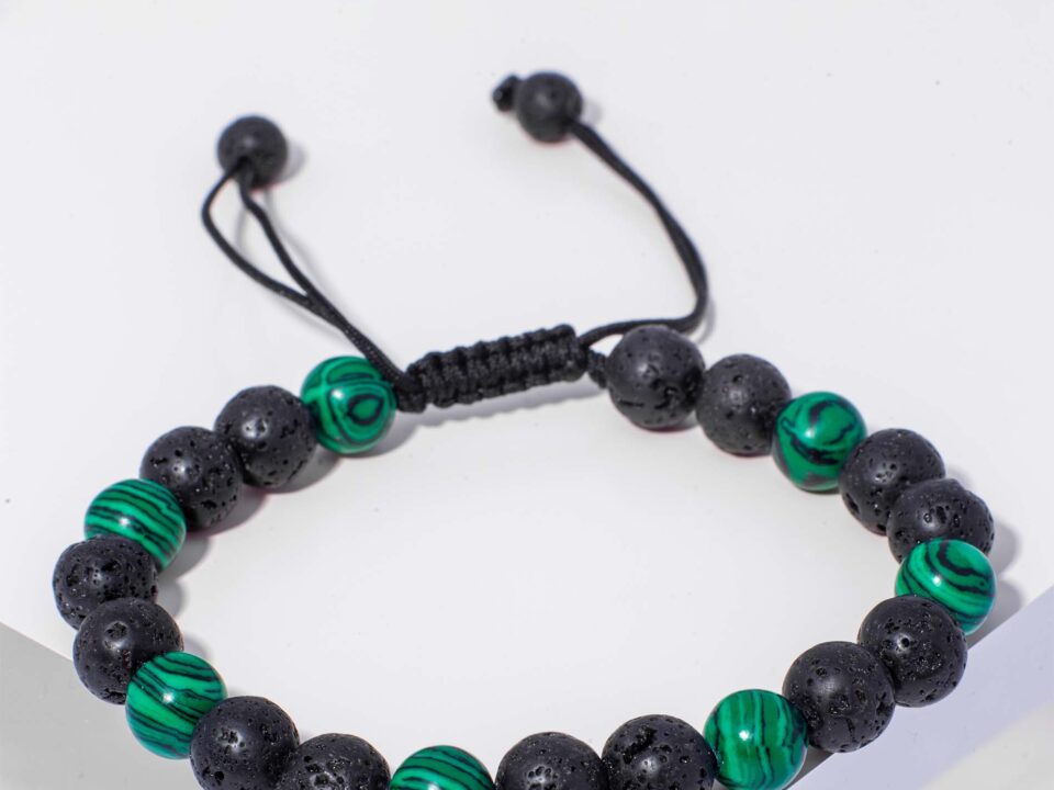 MAN BRACELET WITH MALACHITE STONE