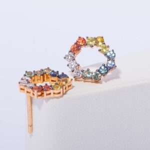 18K PINK GOLD WITH SAPPHIRE AND WHITE DIAMOND