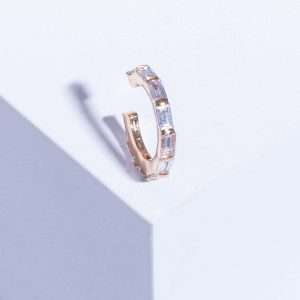 18K PINK GOLD EARCUFF WITH WHITE DIAMOND