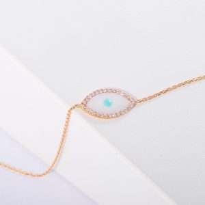 18K PINK GOLD BRACELET WITH WHITE DIAMOND