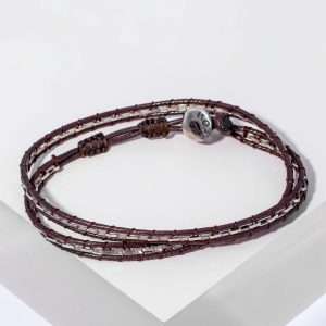 MAN DOUBLE WRAP LEATHER BRACELET