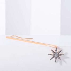 18K PINK GOLD EARRING WITH GREY DIAMOND