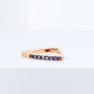 18K PINK GOLD SINGLE EARRING WITH BLACK DIAMOND