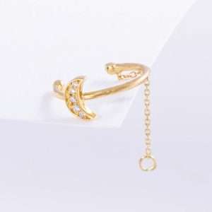 18K YELLOW GOLD EAR CUFF WITH WHITE DIAMOND