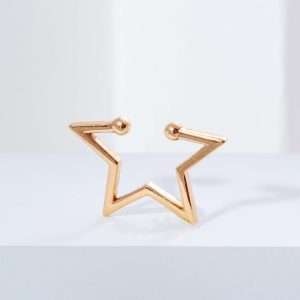 18K PINK GOLD SINGLE STAR EARCUFF