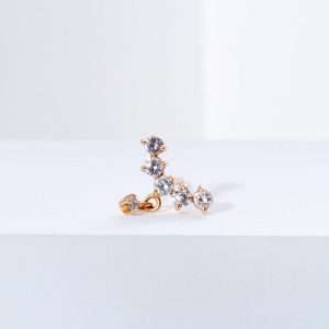 18K PINK GOLD SINGLE EARRING WITH WHITE DIAMOND