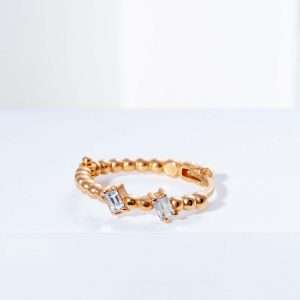 18K PINK GOLD SINGLE EARRING WITH WHITE DIAMOND