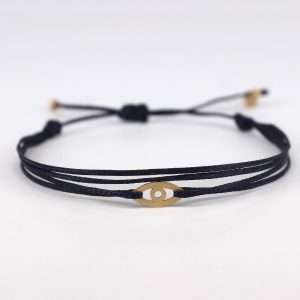 18K EVIL-EYE GOLD SOLID POLYSTER THREAD