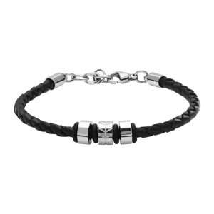 MEN BRACELET BLACK LEATHER