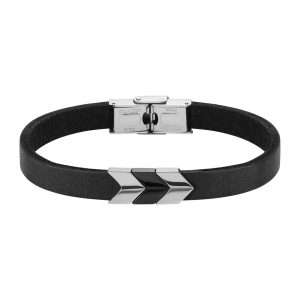 MEN BRACELET BLACK LEATHER