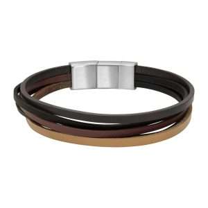 MEN BRACELET WITH MULTICOLOR LEATHER