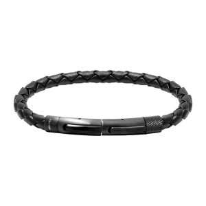 MEN BRACELET BLACK LEATHER