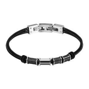 MEN BRACELET BLACK LEATHER