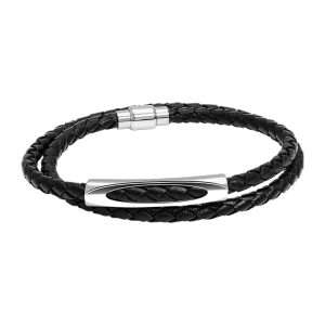 MEN BRACELET BLACK LEATHER