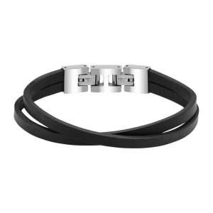 MEN BRACELET BLACK LEATHER