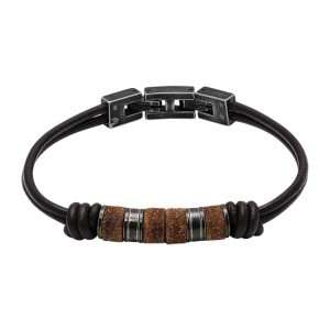 MEN BRACELET BLACK LEATHER