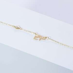 18K YELLOW GOLD MAWJ ANKLET WITH WHITE DIAMOND