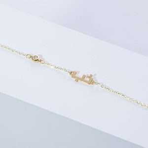 18K YELLOW GOLD HOB ANKLET WITH WHITE DIAMOND