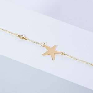 18K YELLOW GOLD STAR ANKLET WITH DIAMOND