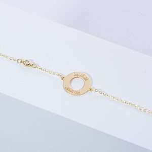 18K YELLOW GOLD BRACELET WITH DIAMOND - KOL AOUZ BI RAB EL FALAK