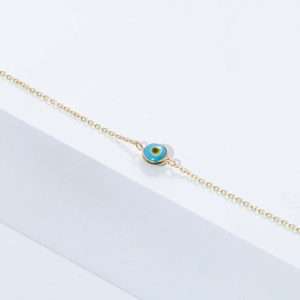 18K YELLOW GOLD EVIL-EYE BRACELET