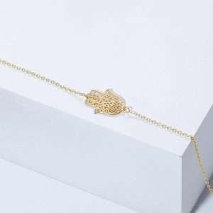 18K YELLOW GOLD BRACELET WITH FATIMA'S HAND