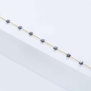 18K YELLOW GOLD HEMATITE STAR BRACELET