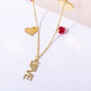 18K YELLOW GOLD HEART CHOKER
