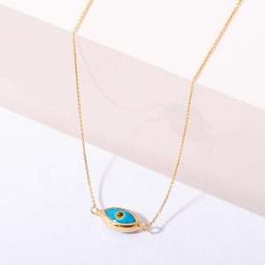 18K PINK GOLD EVIL EYE CHOKER