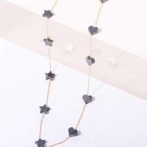 18K PINK GOLD STAR AND HEART CHOKER