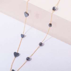 18K PINK GOLD HEART CHOKER