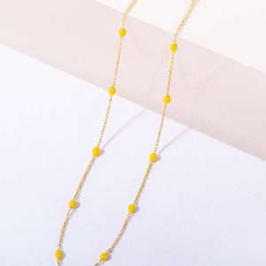 18K YELLOW GOLD NECKLACE WITH YELLOW STONE