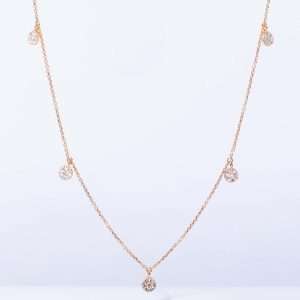 18K PINK GOLD NECKLACE WITH WHITE DIAMOND
