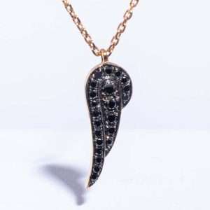 18K PINK GOLD PENDANT WITH BLACK DIAMOND