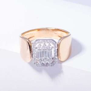 18K PINK GOLD RING WITH WHITE DIAMOND