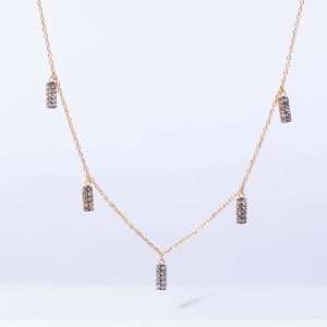 18K PINK GOLD NECKLACE WITH BROWN DIAMOND