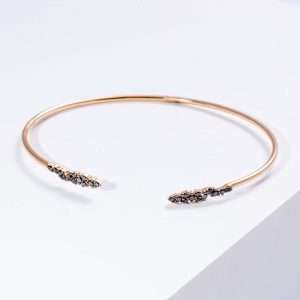 18K PINK GOLD BANGLE WITH BLACK DIAMOND